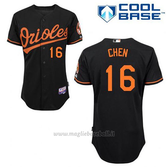 Maglia Baseball Uomo Baltimore Orioles 16 Wei Yin Chen Nero Alterner Cool Base